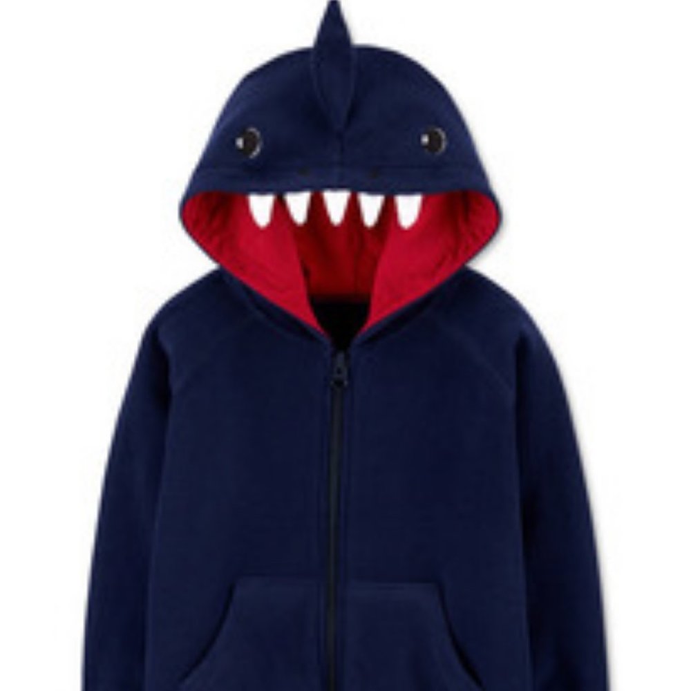 Carter's Shark Hoodie Navy, Size 3T
